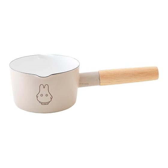 Fuji Enamel Miffy Pastel Milk Bread One Handed Pot 12cm Direct Fire IH Usable Greige Ghost Miffy Enamel