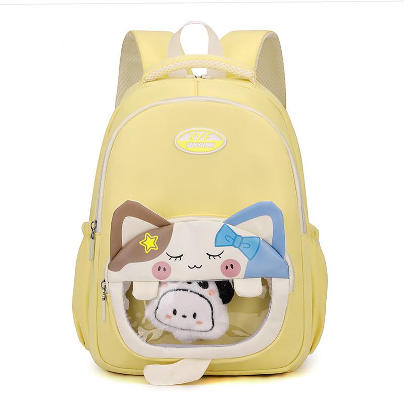 Large Capacity Cartoon Backpack With Transparent Window Perfect For Kids School Use