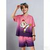 Kids Set Anime Cartoon Chicken Printed Kids T-shirt and Shorts 2 Piece Set Summer Casual Outdoor Boys and Girls Outfit Kids Clothing