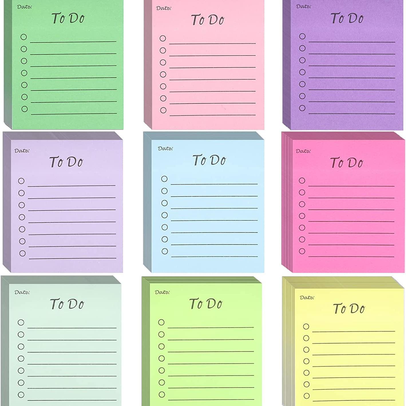 Multi-Color Fluorescent Sticky Notes - Strong Adhesion, Creative Memo Planner 7.5*9 cm