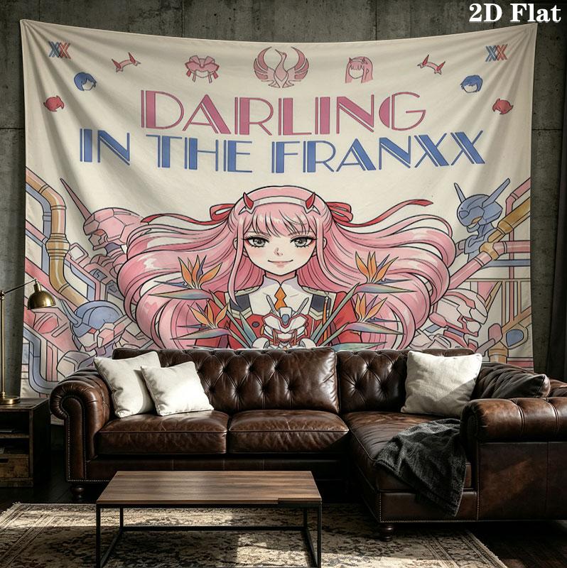 Franxx Wall Tapestry Aesthetic Wall Hanging Printed Fabric Blanket Decorative Tapestries For Bedroom Living Room Home Decor