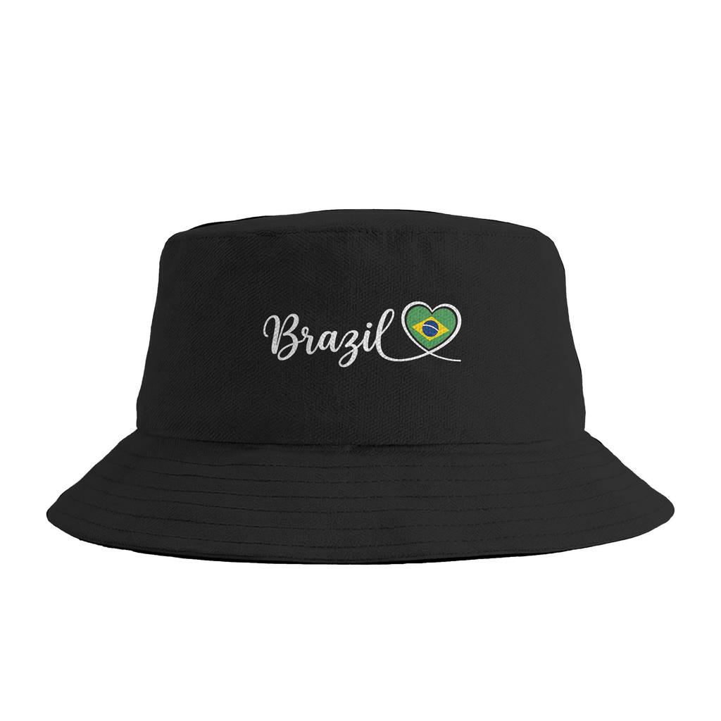 Brazil Brazilian Flag Brasil Graphic Bucket Hat Hip Hop FisherUnisex Caps Breathable Fishing Sun Hats For Couple Funny Design Cap