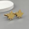 2Pcs Maple Leaf Cufflinks Metal Shirt Cuff Holders Fashion Shirt Cuff Links Buttons  for Women Men