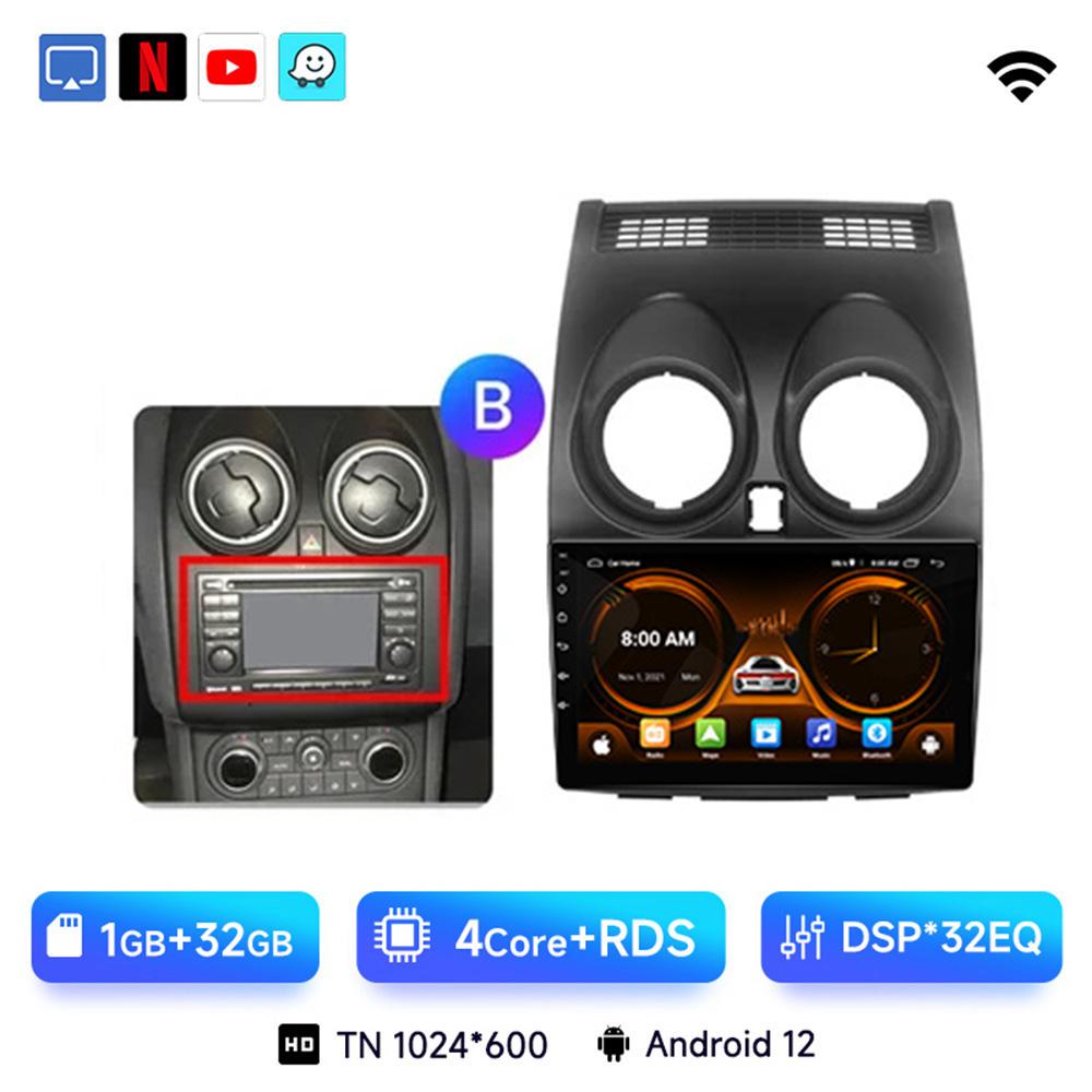 JIUYIN AI Voice 2 Din Android 13 Auto Radio For Nissan Qashqai J10 2006 - 2013 Carplay 4G Car Multimedia GPS 2din Autoradio