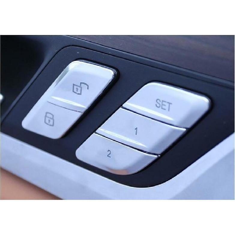 Matte Silver Door Buckle+Seat For BMW 5 Series G30 Switch Sticker Memory Button