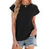 Women's Spring and Summer New Solid Colour Round Neck Loose Short Sleeve Top