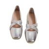Silver Single Shoes Female 2025 Spring New French Square Head Flat Bottom Fairy Evening Wind Ballet Light Mouth Mary Jane Shoes