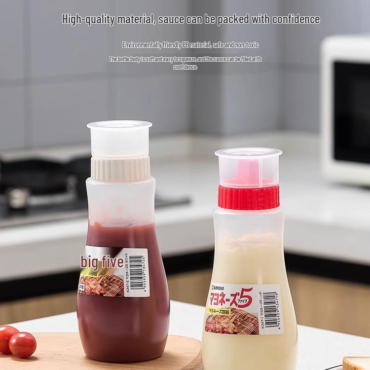 Potravinářská víceotvorová stlačovací láhev na kečup, salátovou zálivku a džem