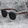 Unisex European & American Style Wood Grain Rivet Sunglasses - UV Protection & Sunshade