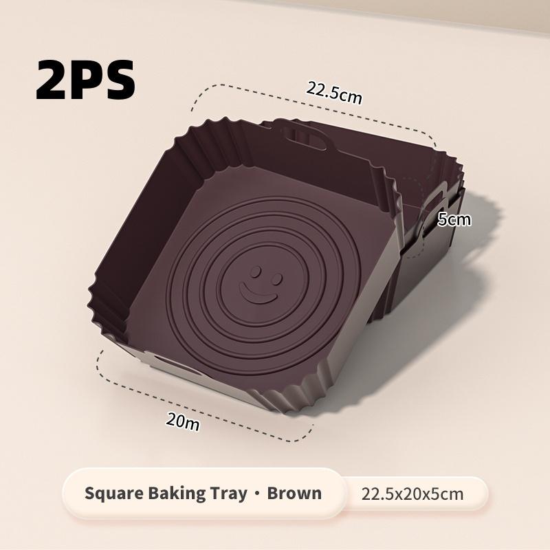 1/2PCS Square Silicone Air Fryer Liners - 8 Inch Reusable Air Fryer Pot - Air Fryer Accessories Air Fryer Inserts for 4 to 7 QT