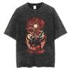 American Tops T-Shirt Ri Short Sleeve T-Shirt Batik Naruto Shirt Wear Man Washed Anime Vintage Style Short