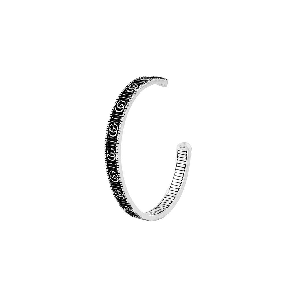 GUCCI Double G 925 Sterling Silver Bangles Unisex Silver 551903-J8400-0811
