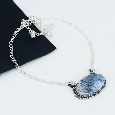 Kamień Dendrytowy Opal Naszyjnik Ręcznie Robiony Srebro Próby 925 Naturalny Dendrytowy Opal Ręcznie Robiona Biżuteria Naszyjnik Dla Kobiet Naszyjnik Dla Niej