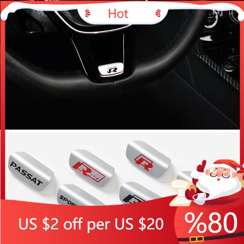 2026 Nowe Dla VW VOLKSWAGEN 3D Metalowe R R line GTI Emblemat Naklejki na Pokrycie Kierownicy Stylizacja Samochodu Dla VW Golf GTI Sportsvan Sagit