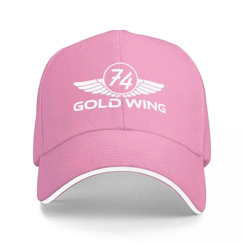 Gold Wing 74 Logo Baseball Cap Black With White Trim And Wings Design Classic Fit For Motorcycle Enthusiasts And Style Lovers