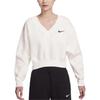 Nike Sportkleding Phoenix Fleece Vintage Effen Kleur Logo Geborduurd V-hals Fleece Los Kort Sweatshirt Dames tops Zeil FN3652-133