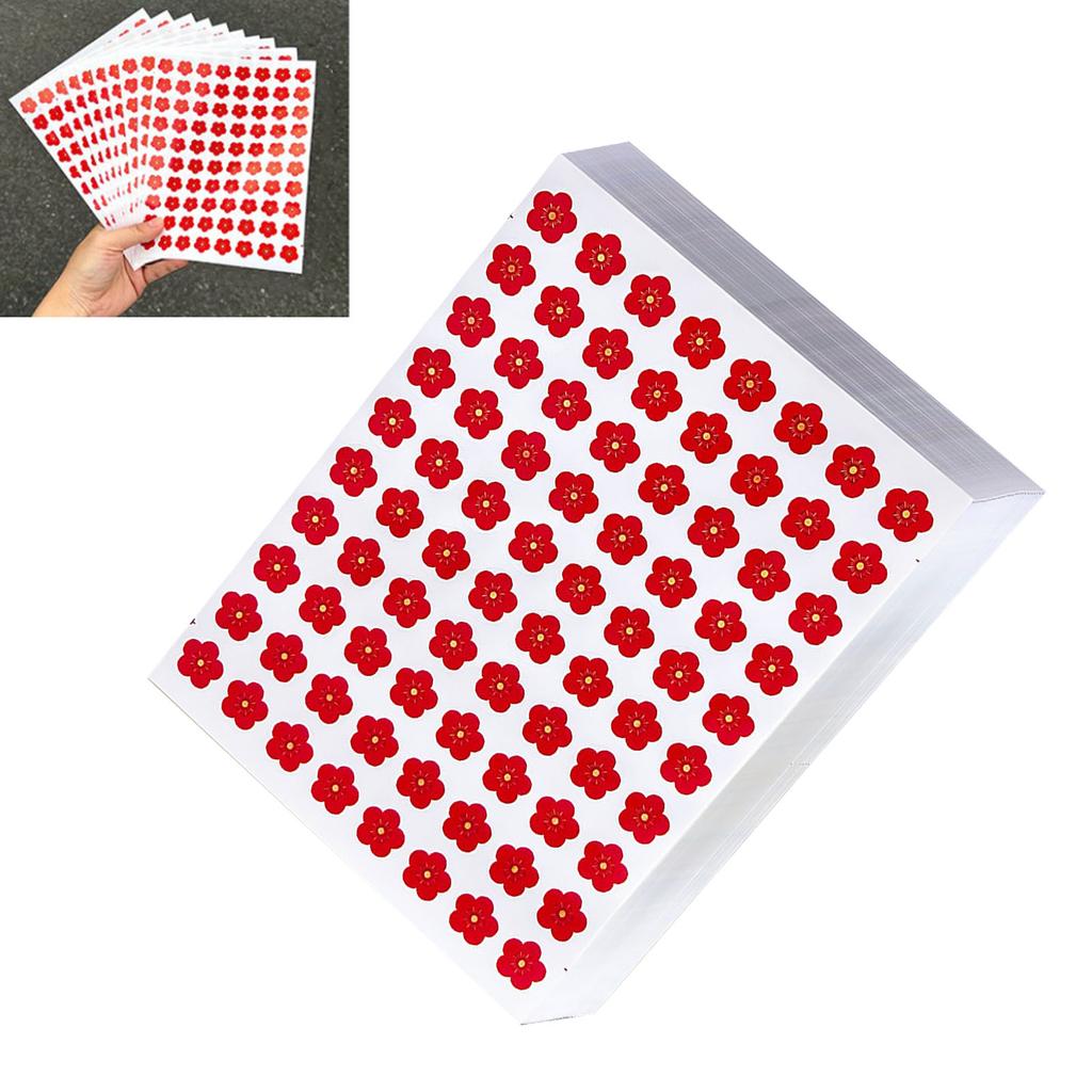 800pcs Reward Stickers Little Red Flowers Reward Stickers Students Self Adhesive Stickers for Kinder