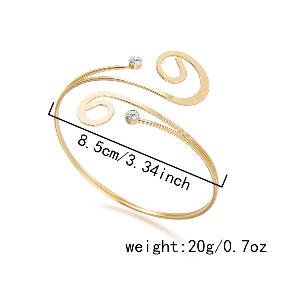 Minimalist Boho Gold Arm Cuff Upper Arm Bracelet for Women Adjustable Musical Note Rhinestone Open Bangle Summer Jewelry Gift