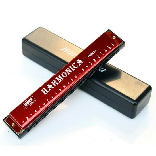 Kinder-diatonische 24-Loch-Mundharmonika, Messingblatt, Pädagogisches Orff-Instrument