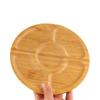 5 Compartments Round Snack Plate Bamboo Fruit Platter Cheese Board Divided Serving Trays  Dessert