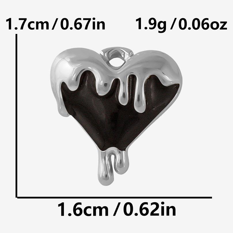 6pcs Punk Dark Black Stainless Steel Enamel Charms For Jewelry Making Supplies Sun Heart Cross Ocean Animal Pendant DIY Pendants