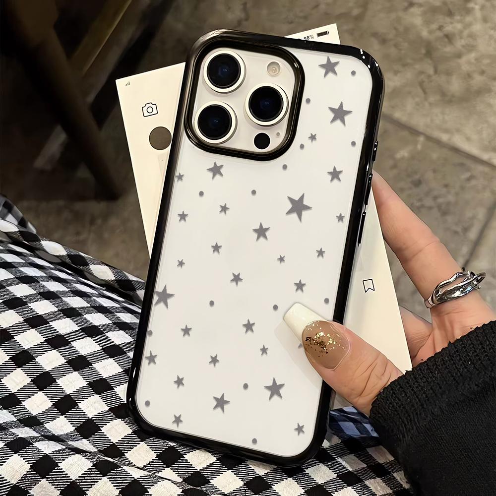 Silver Star Candy Color Silicone Case For Iphone 11 13 12 15 17 Plus 14 16 Pro Max Bright Soft Touch Back Cover