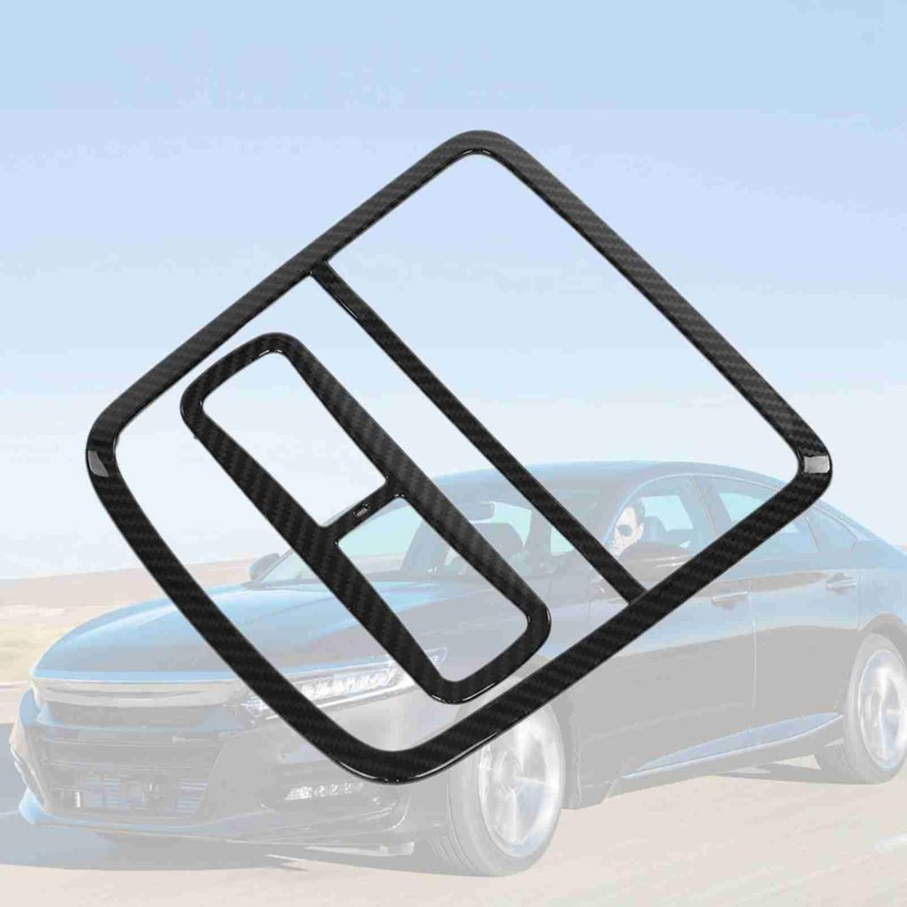 2 Pcs Car Carbon Fiber Style Interior Reading Lamp Decoration Cover Trim for Honda Accord 2018
