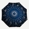 Tierkreisrad Astrologie Diagramm DekorRegenschirm, Tragbarer 3-Fach Kompakter Regenschirm für Männer & Frauen Geschenk