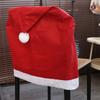 4pcs Soft Xmas Dinner Chair Seat Cover Plush Ball Christmas Table Decor  Dress-up Props