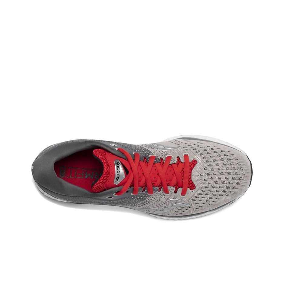 SAUCONY Freedom 3 Comfortable Cushioning Mesh Slip-Resistant Lightweight Low-Top Running Shoes Men Sneaker Gray Red S20543-30