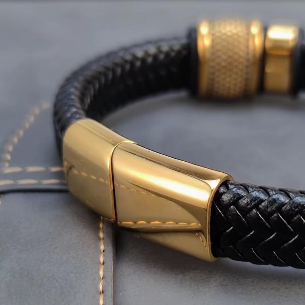 Hand-woven Cross Bracelet Multi-layer Charm Bracelet Gentleman Leather Bracelet  Men