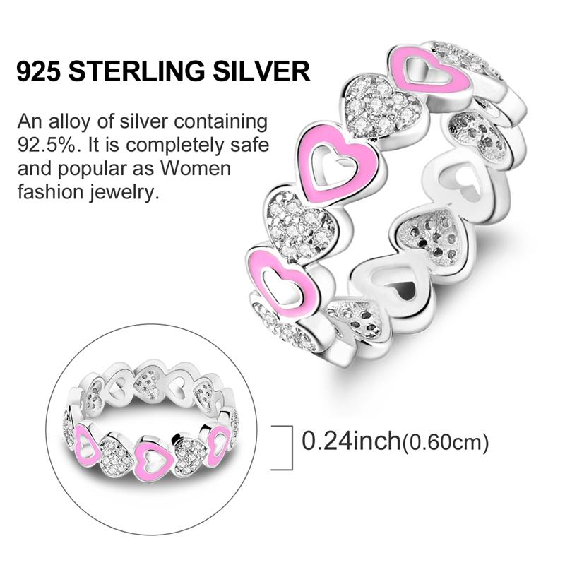 Anneaux en Cuivre Anneau Simple Cœur en Zircon pour Femmes Bijoux Anneau Cadeau Matériau Durable de Haute Qualité Design Élégant