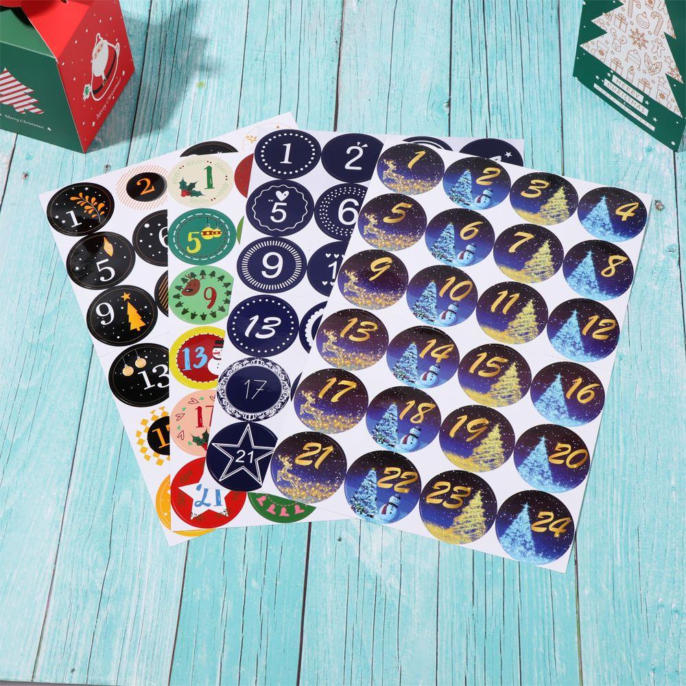 Merry Christmas Multi-Function Adhesive Label Number Stickers Advent Calendar Paper Stickers
