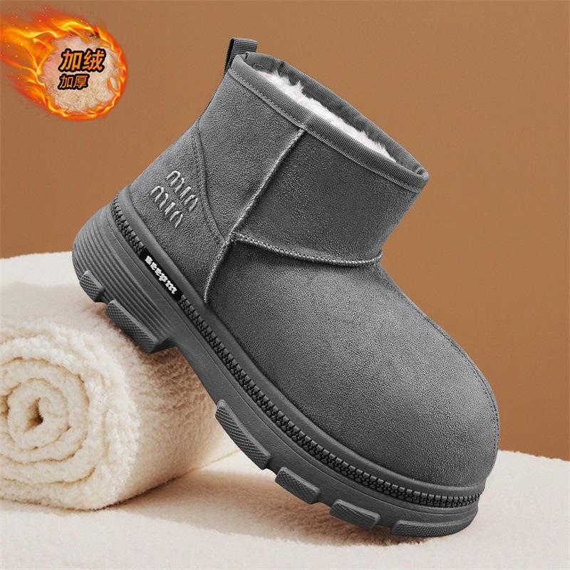 Snow Boots Winter Piled Thickened Warm Cold Cotton Boots Outdoor Non-slip Thick-soled High-top Bread Cotton Shoes