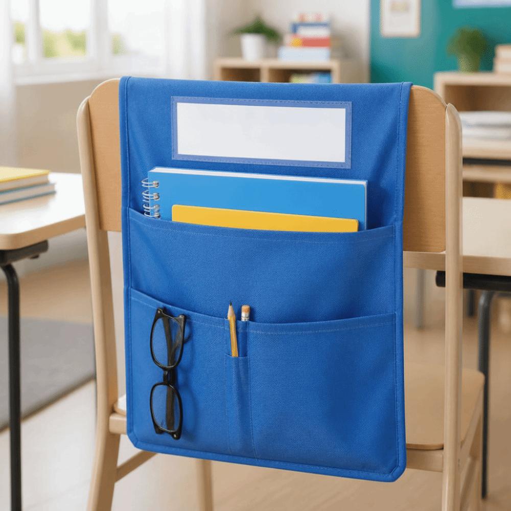 Oxford Cloth Hanging Storage Bag Classroom Chair Pocket Seat Back Organizer  Classroom Supplies