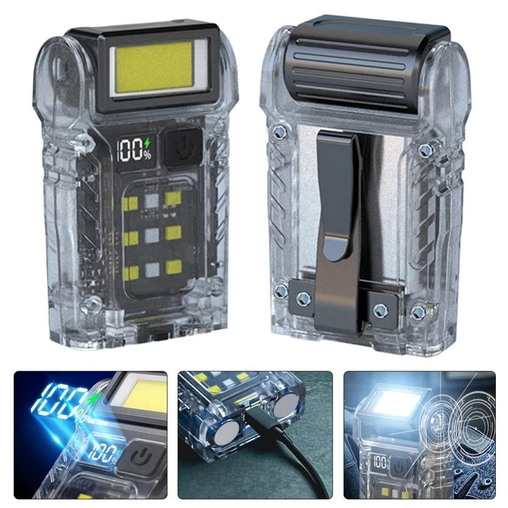 COB+SMD LED Outdoor Mini Taschenlampe USB-C Wiederaufladbar Camping Arbeitslicht 1000mAh Leistungsstarke Taschenlampe für Reise Notlicht