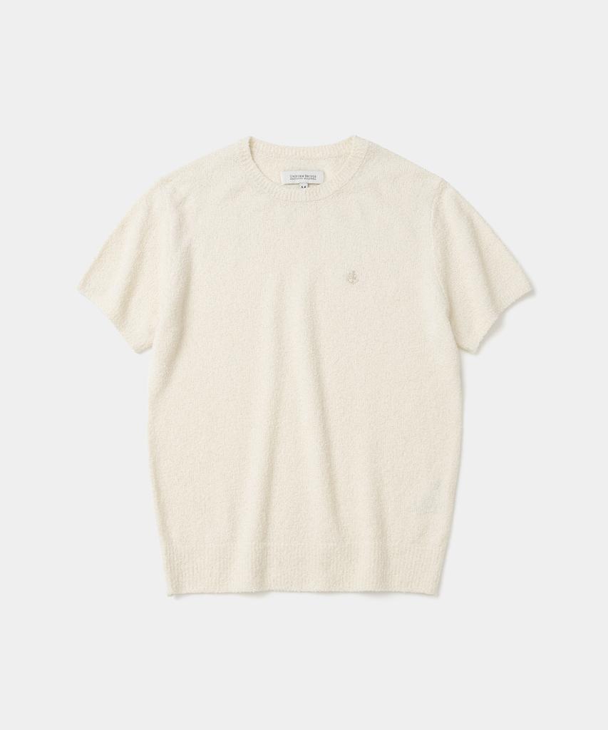 UNIFORM BRIDGE Boucle Crewneck S/S Knit(Women) Cream