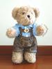 [USED] Teddy Bear In Oktoberfest Costume: Gingham Shirt and Overalls