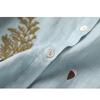 Summer Seven Point Cotton Linen Embroidered Shirt for Women Literary Loose Temperament Lapel Casual for Women