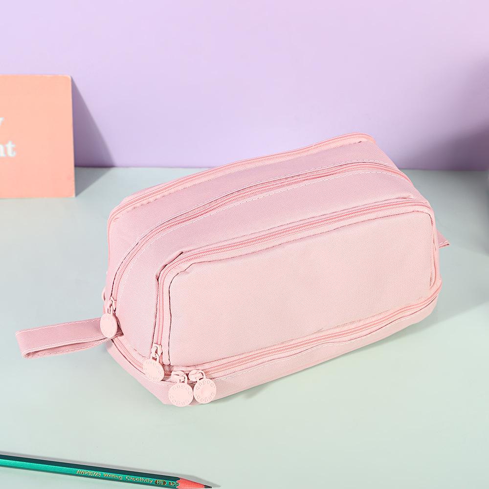 Double-Layer Window Pencil Case - Large Capacity, Multi-functional, Dirt-Resistant Stationery Bag