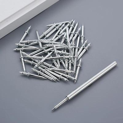 50/100pcs Pcs Double Head Nails Seamless Nails Skirting Thread Seamless Nail Without Marks Metal Rust-Proof Nails Wood No Trace