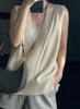 Autumn Winter Women's Pure Wool Loose Cable Knit Cardigan Vest Sweater Waistcoat