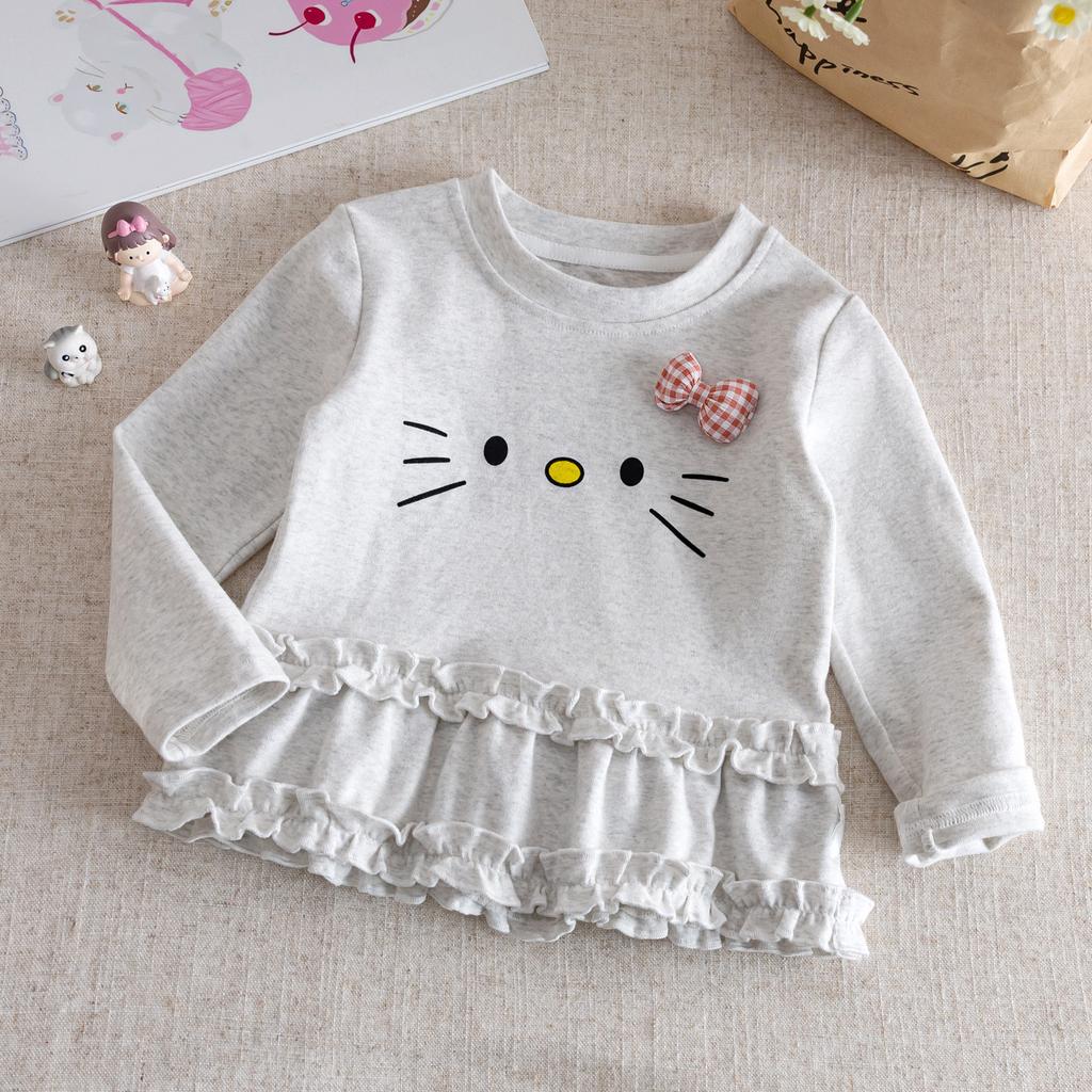 Girls Autumn Sweet Lace Trim Base Layer Shirt Baby Cute Cotton Casual T-Shirt Kids Fall Clothing Top