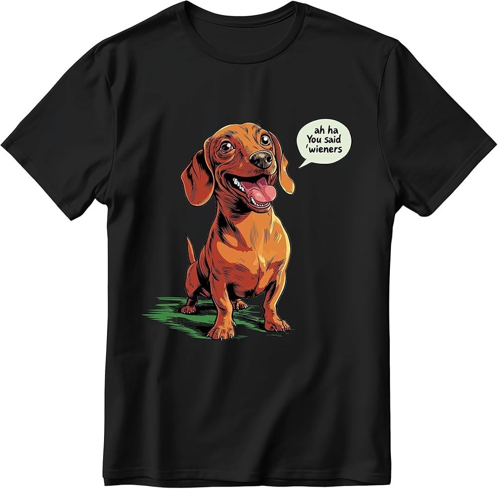 Funny Dachshund Shirt for Dog Dad Mom Weiner Dog Shirt Gifts for Men Women Dog L Unisex T-Shirt S
