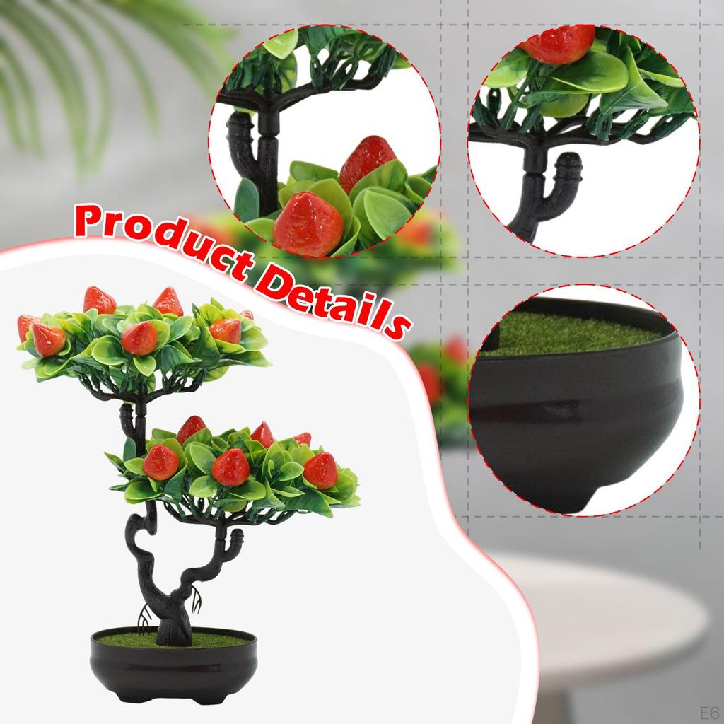 Artificial Fruit Tree Bonsai Faux Pot Lightweight Tabletop Ornament for Kitchen Room