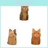 Figurina di Gatto Vintage in Legno Decorazione da Scrivania con Stile Retrò per Casa Ufficio Regalo
