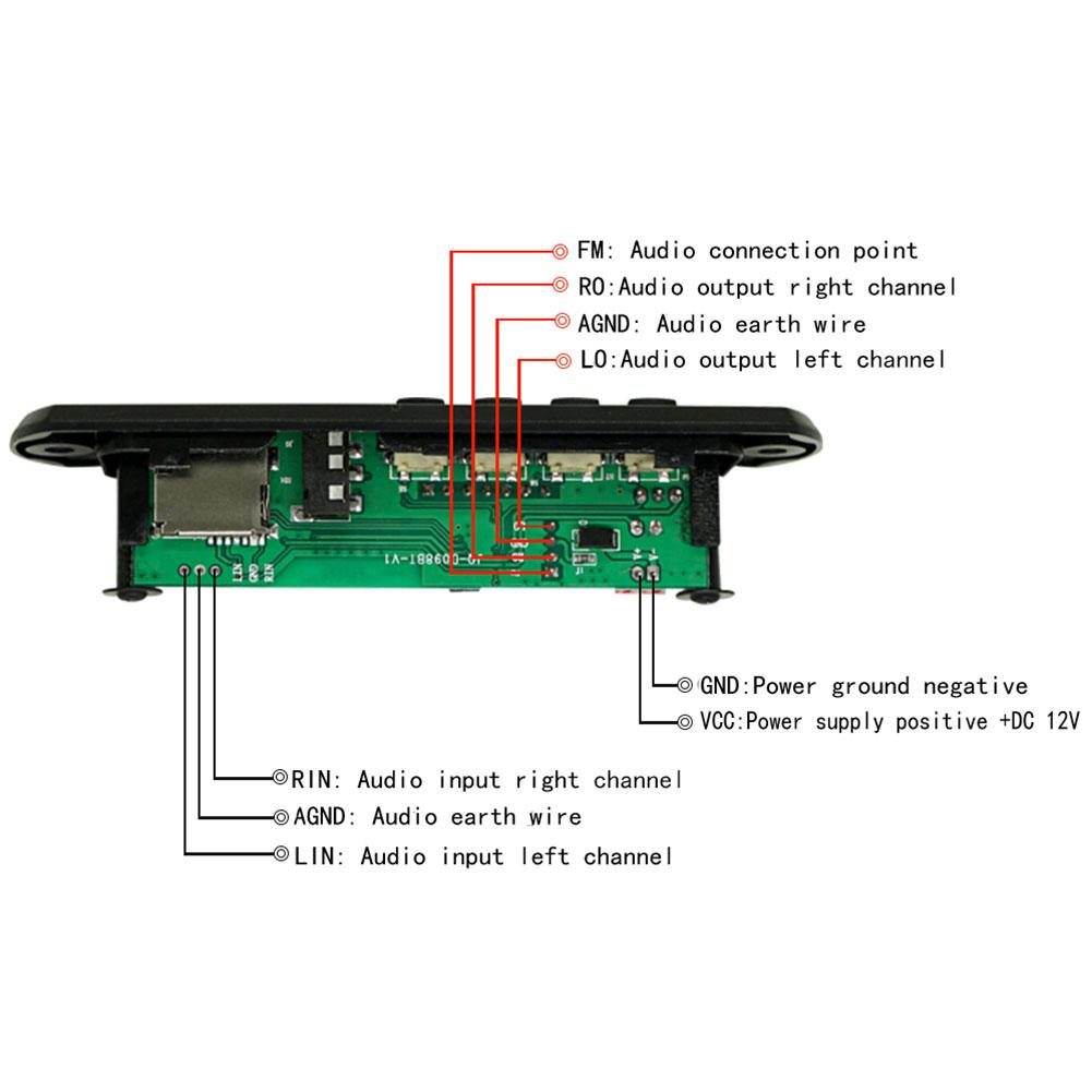 New Bluetooth 5.0 MP3 Player Decoder Board FM Radio TF USB 3.5 Mm AUX Module Music Receiver Car Kit Audio Amplifier Board