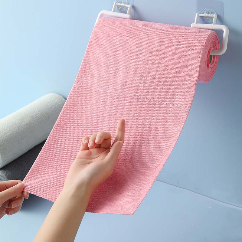 Tear-off Cleaning Cloth Roll - Durable Reusable Dish Towel for Kitchen, Greaseproof and Quick Drying, Microfiber Hand-tear Rags