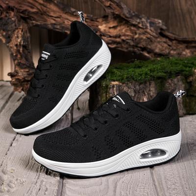 Women's Shoes Breathable Platform Sports Rocking Shoes Jumping Shoes Dancing Shoes Summer Flying Weaving Women
