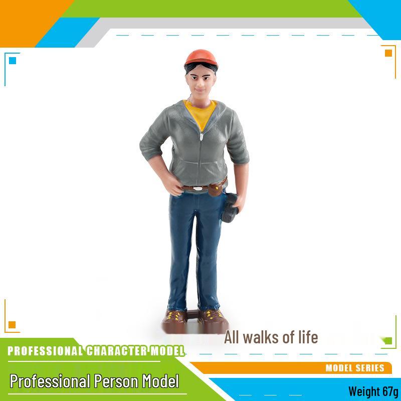 Professional Role Model Figurines Set: Teacher, Doctor, Nurse, Construction Worker, Chef, Police Officer